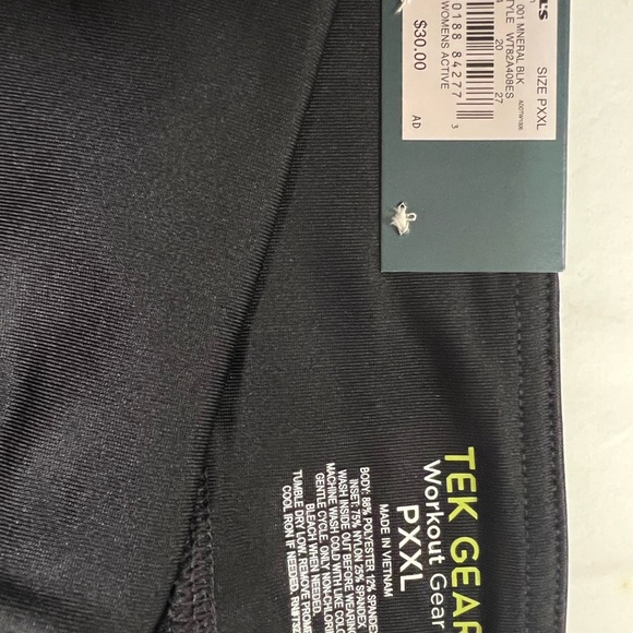TEK GEAR BLACK PERFORMANCE LEGGINGS SIZE PXXL CAPRI MID RISE WORKOUT GEAR - Picture 5 of 6
